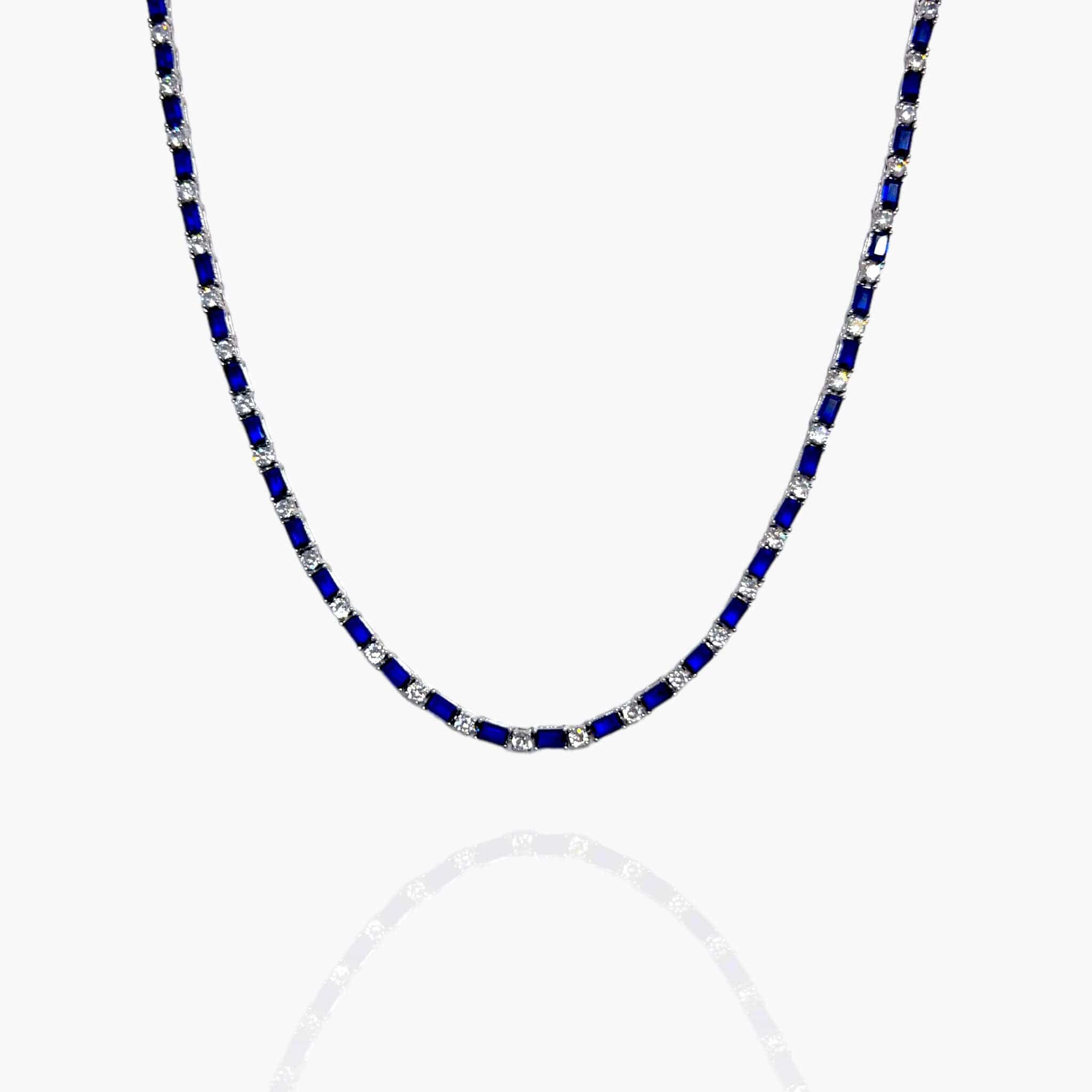 Sapphire Tennis Chain 3MM - White Gold