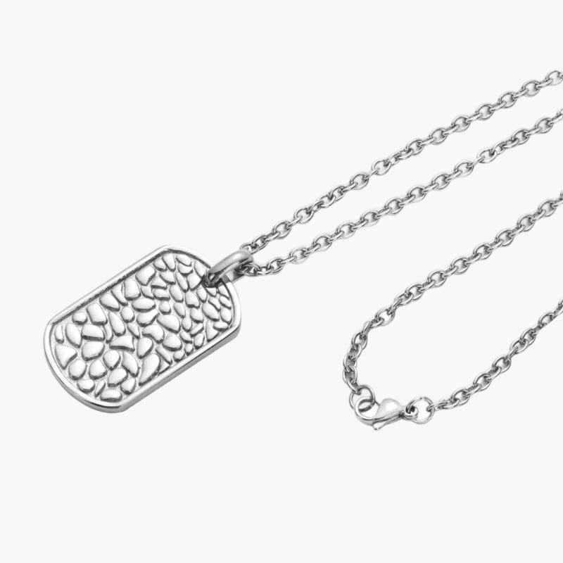 Camo Tag Necklace - Silver