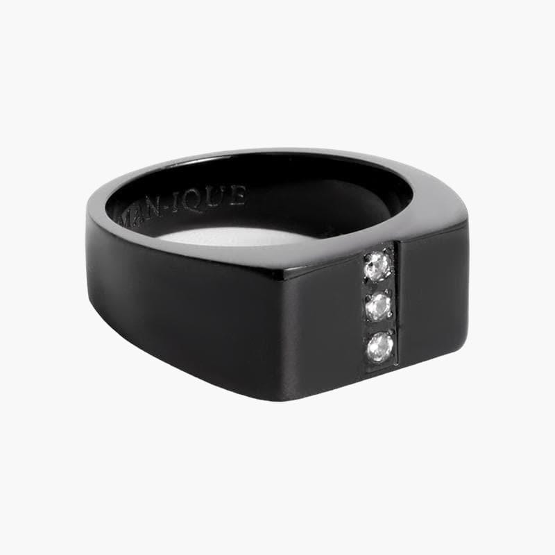 Flat Diamond Ring - All Black