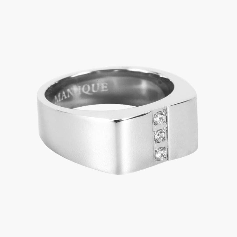 Flat Diamond Ring - Silver