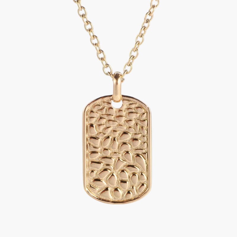 Camo Tag Necklace - Gold