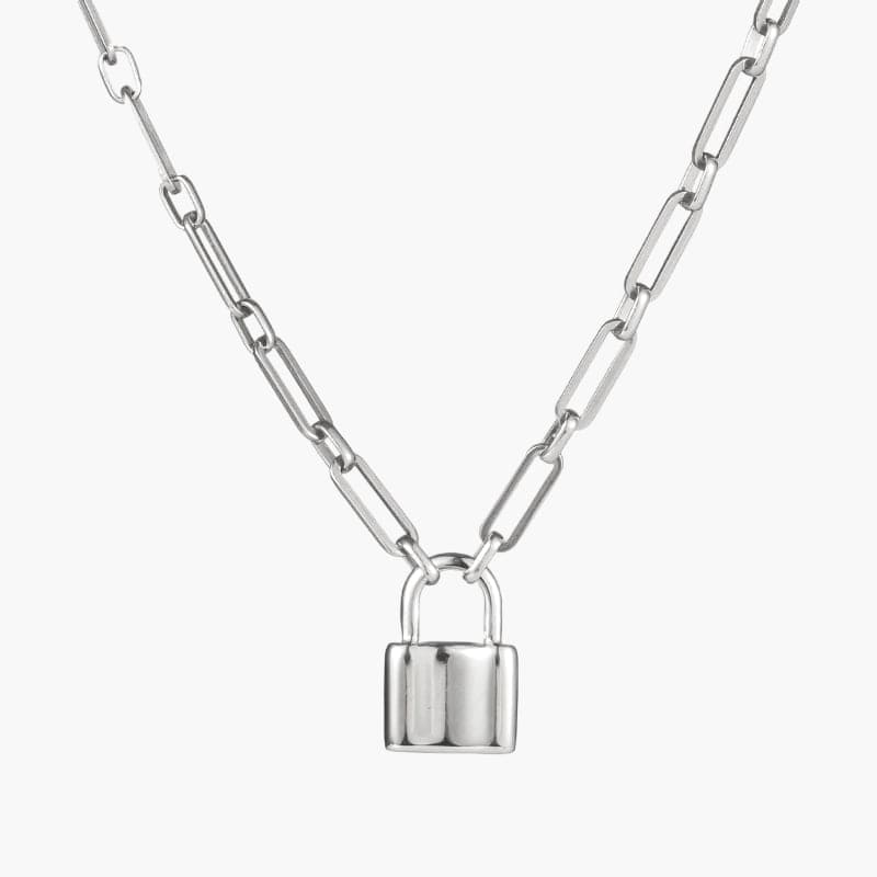 Silver deals padlock pendant