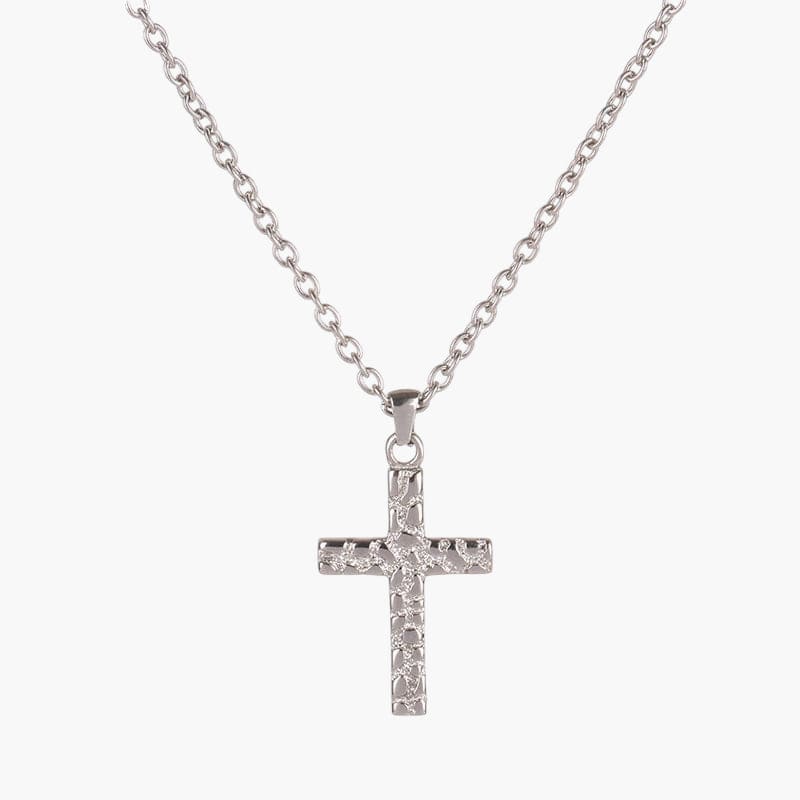 Bricked Cross - Silver