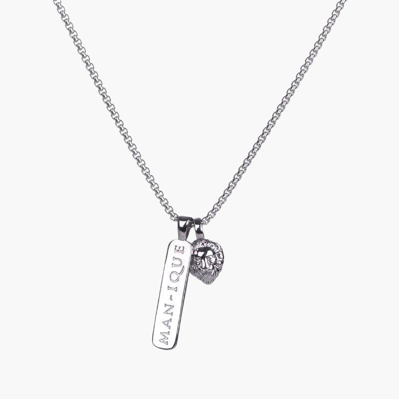 Leo Tag Necklace - Silver