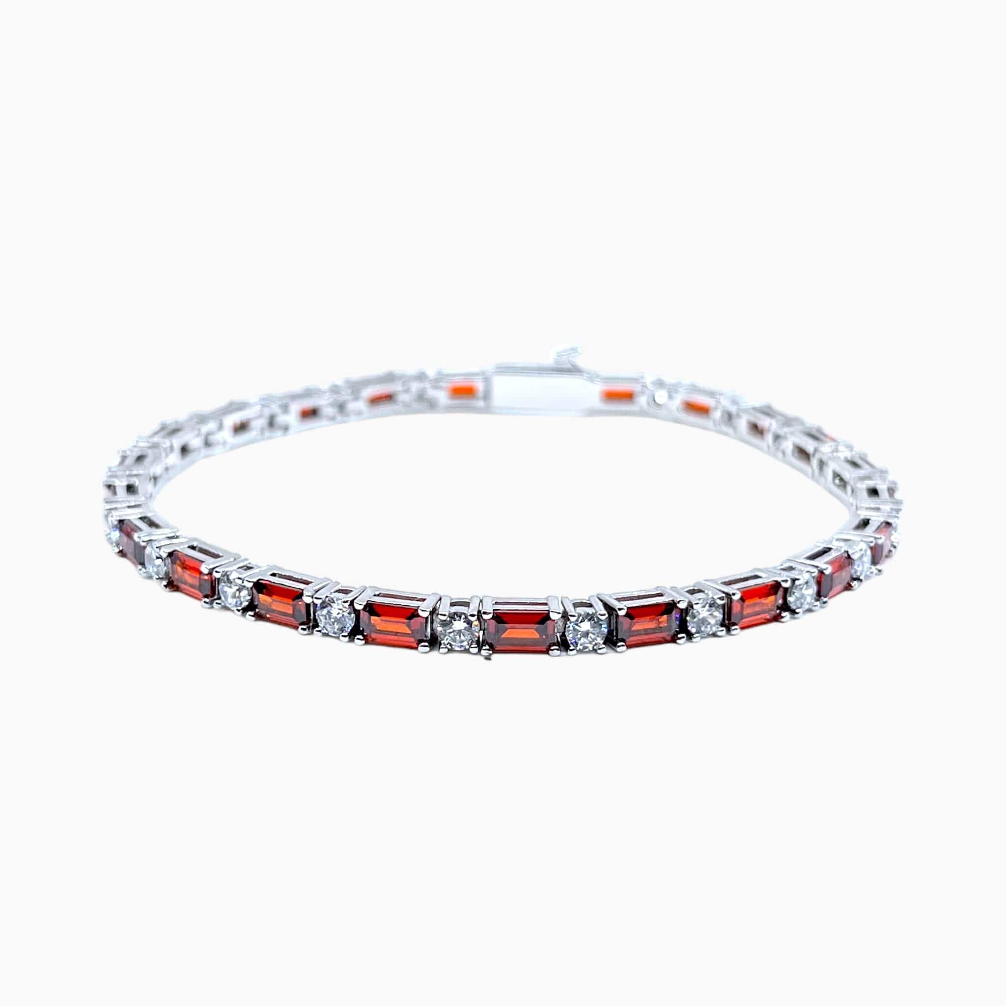 Ruby Tennis Bracelet 3MM - White Gold