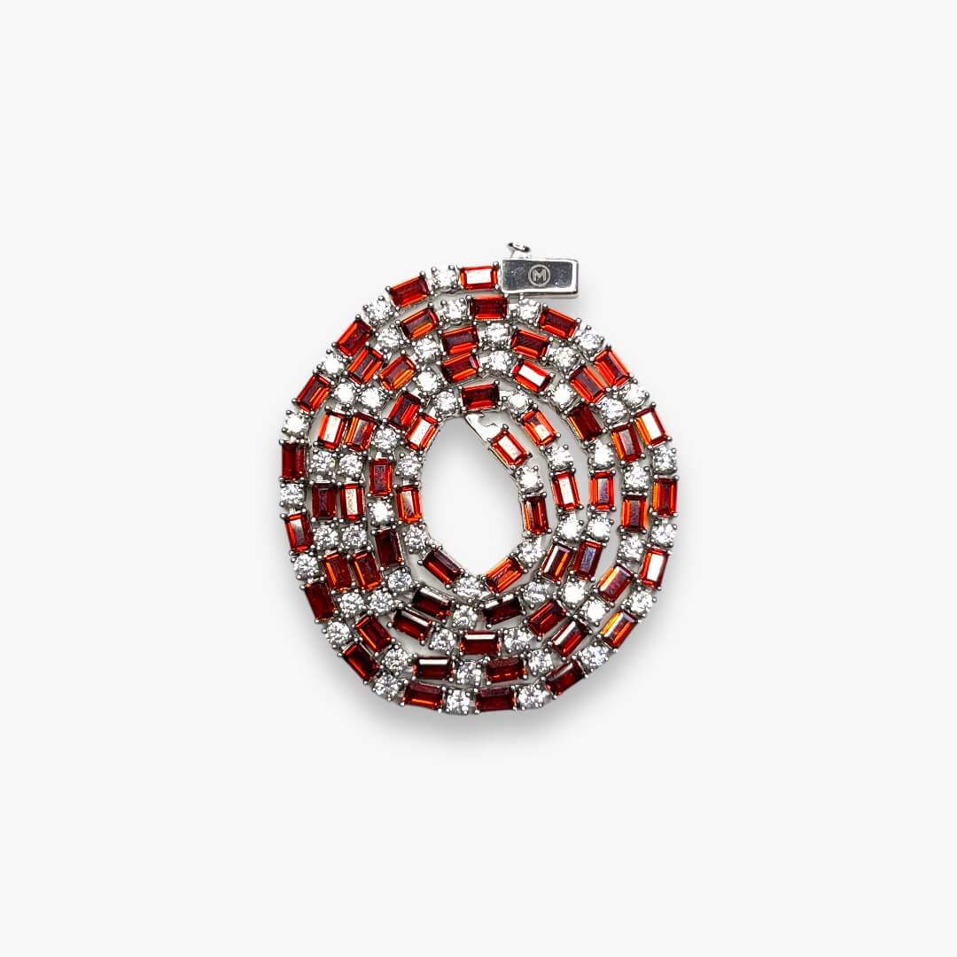 Ruby Tennis Chain 3MM - White Gold