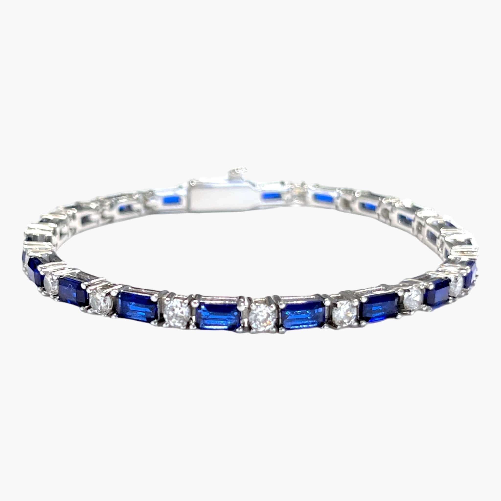 Sapphire Tennis Bracelet 3MM - White Gold