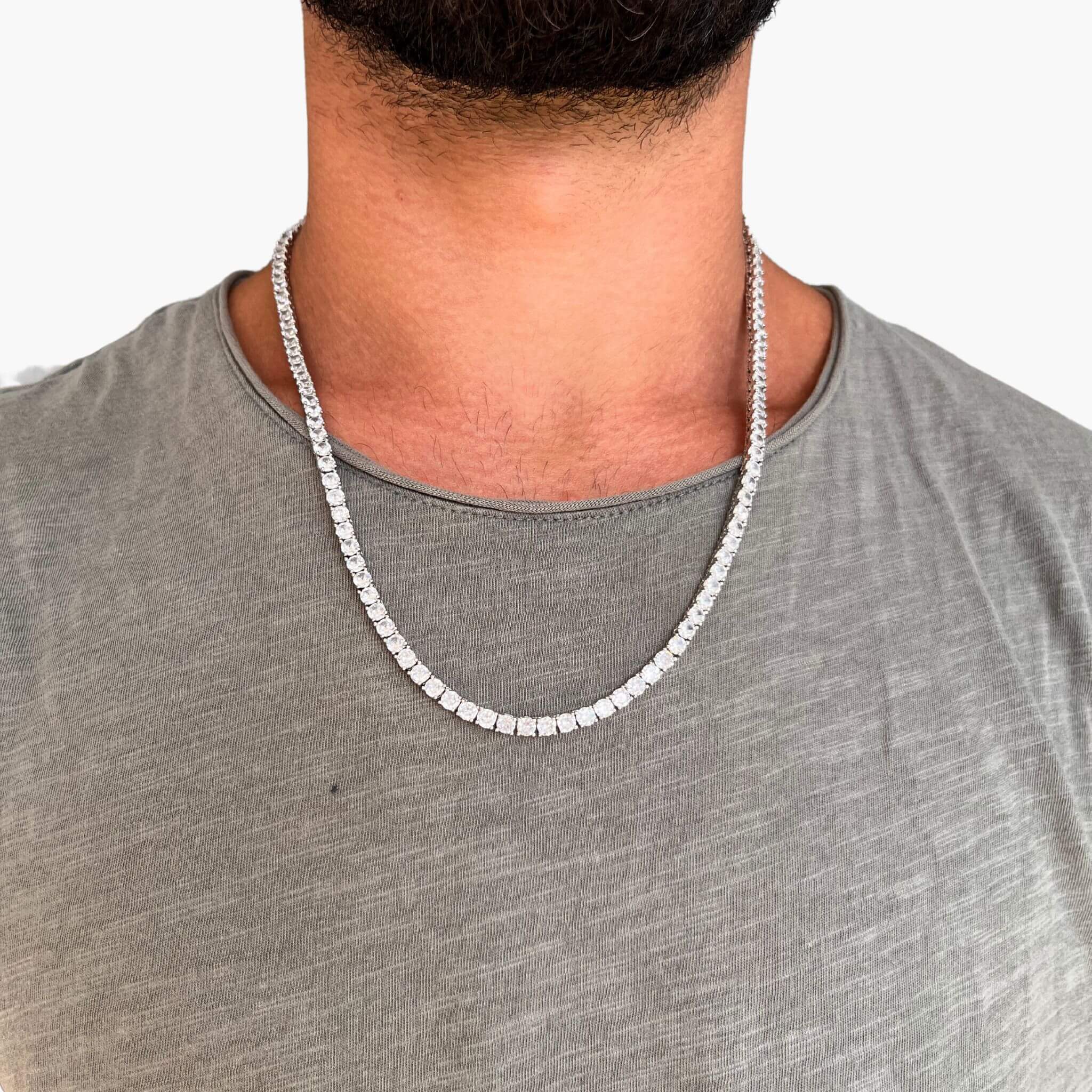 Tennis Chain 4MM - White Gold