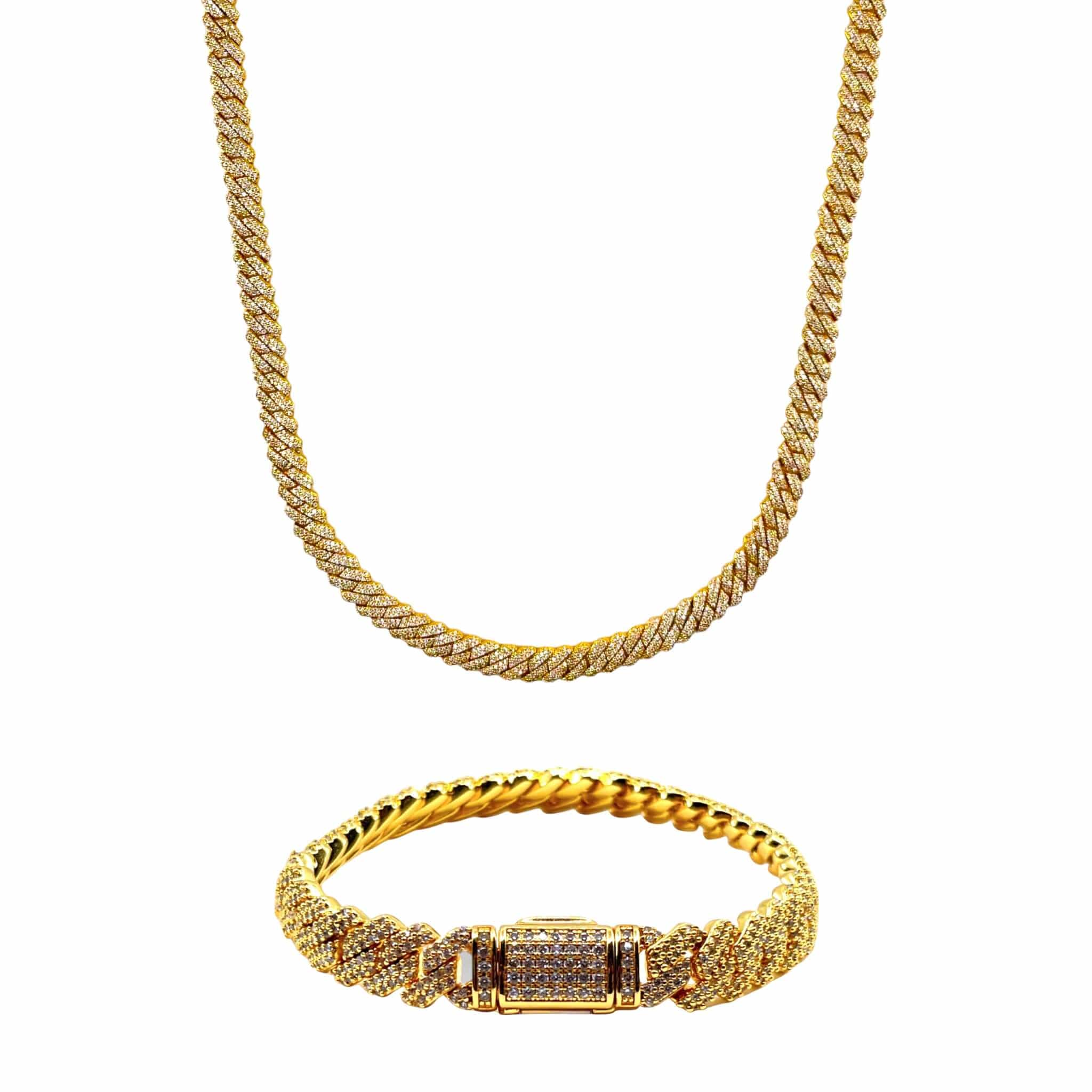 8MM Prong Cuban Link Bundle - Gold