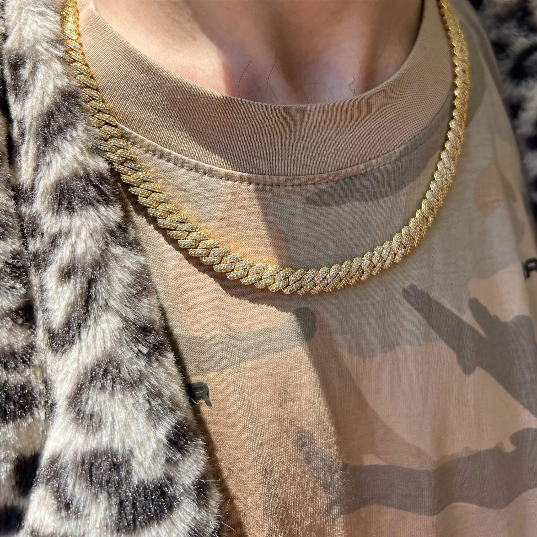 8mm Prong Cuban Link Chain - Gold