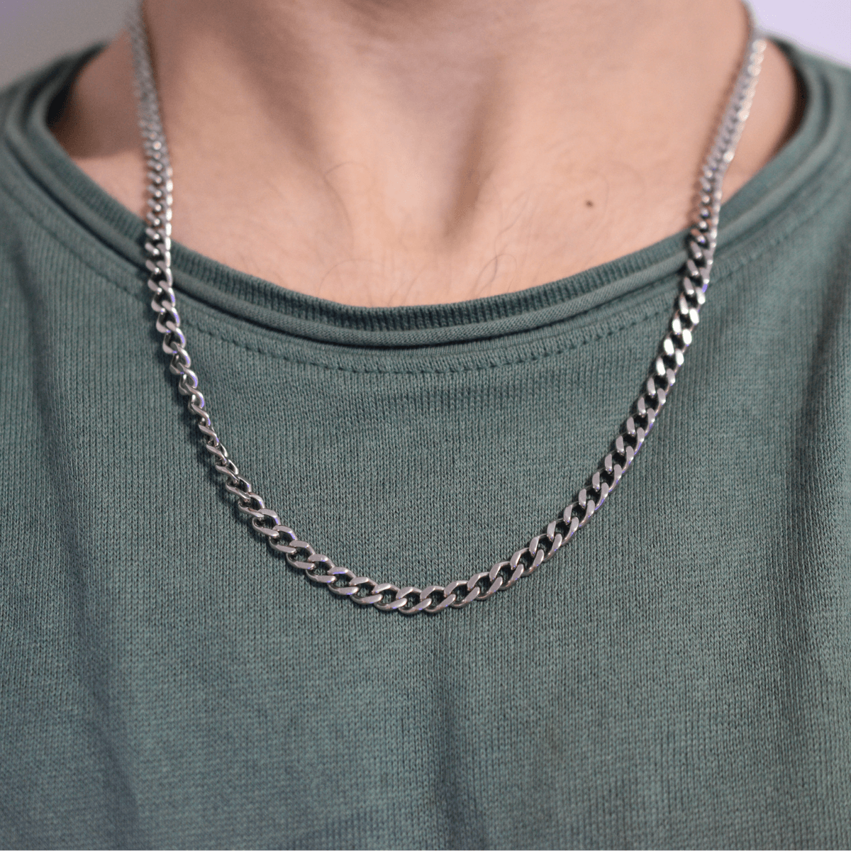 Cuban Necklace Chain - Silver 5MM