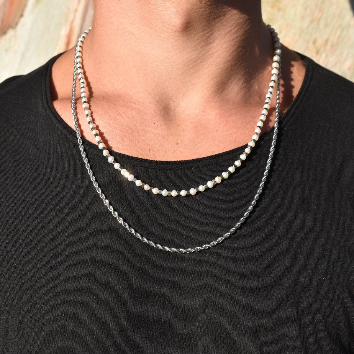 Pearls Chain With Steel Beads 4MM