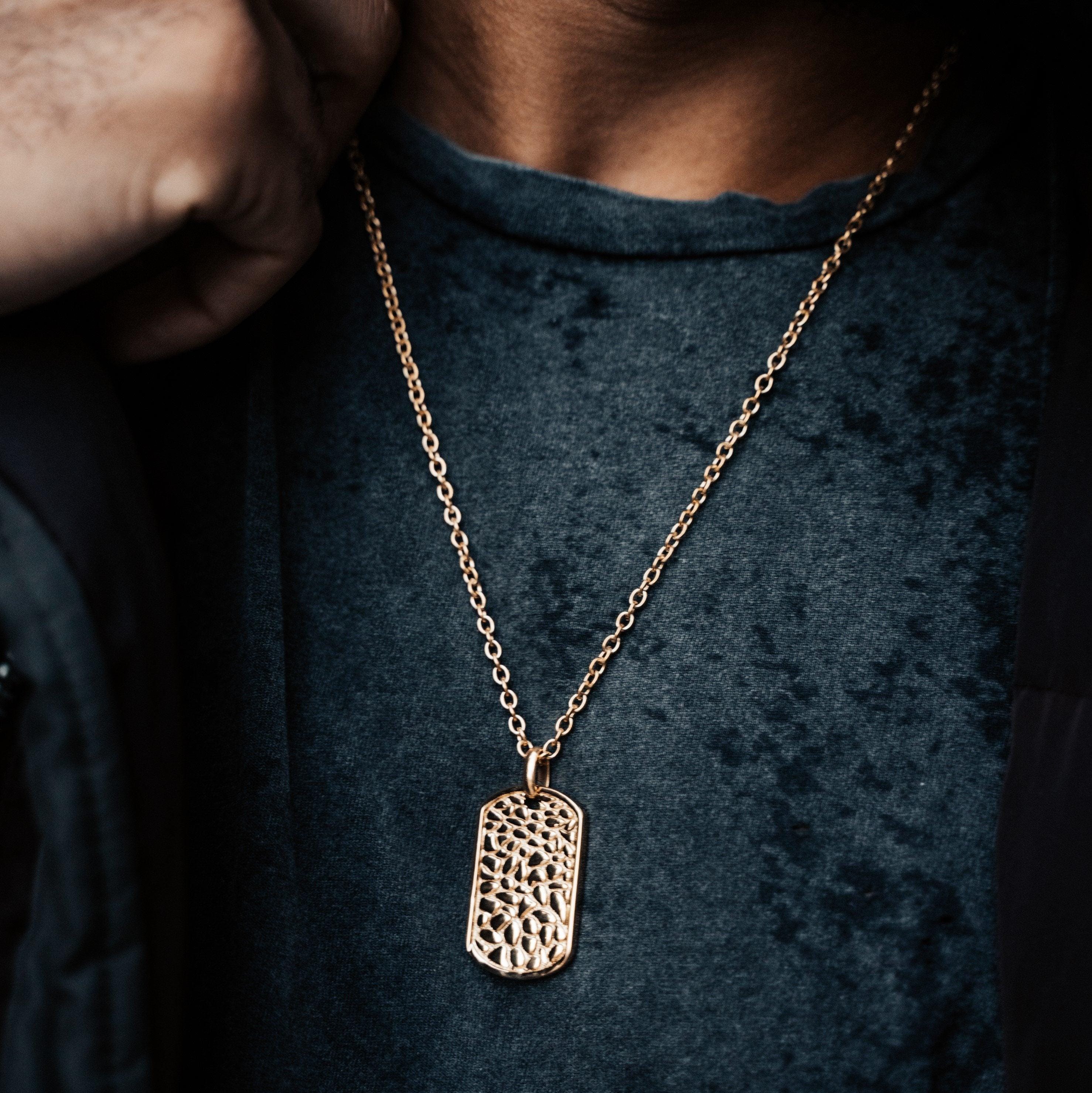Camo Tag Necklace - Gold - Man-ique Boutique