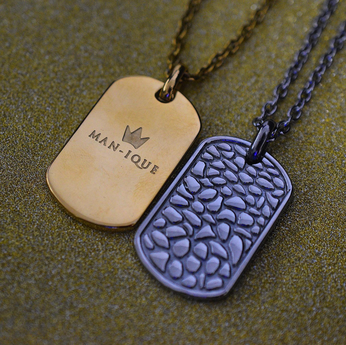 Camo Tag Necklace - Gold - Man-ique Boutique