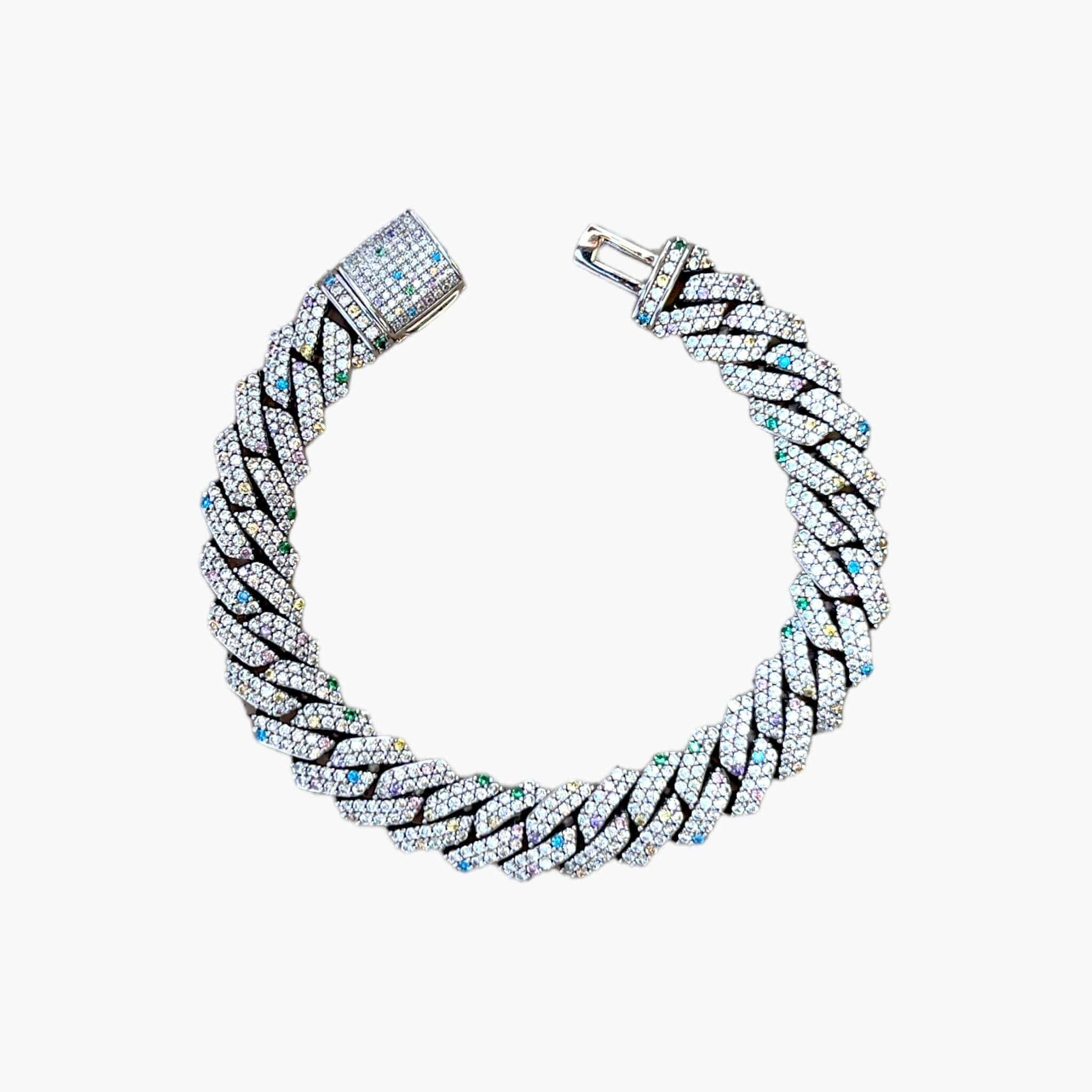 Candy Prong Link Bracelet 12MM - White Gold
