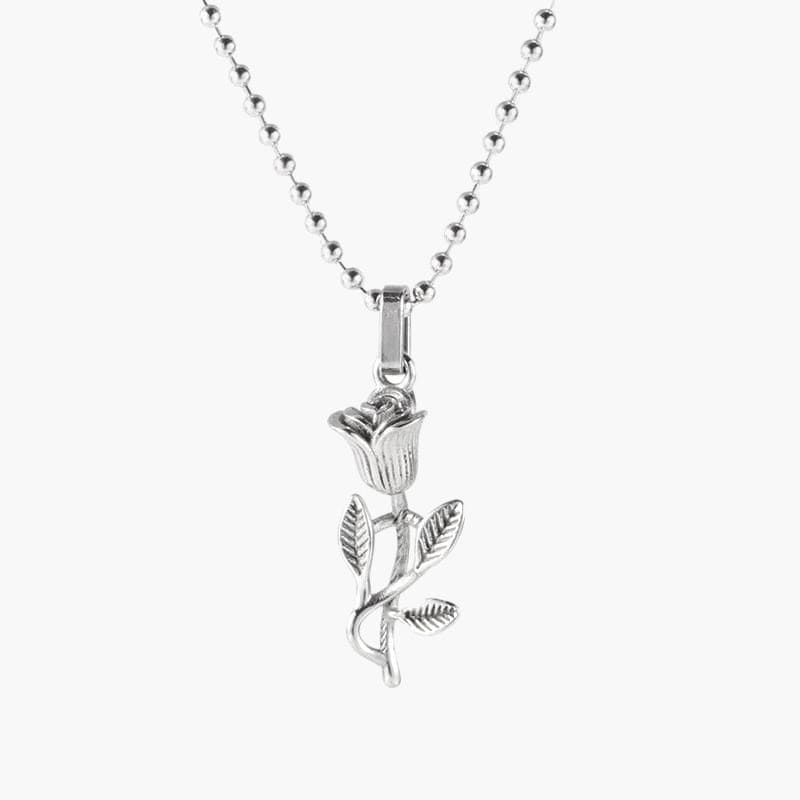 Rose Necklace - Silver