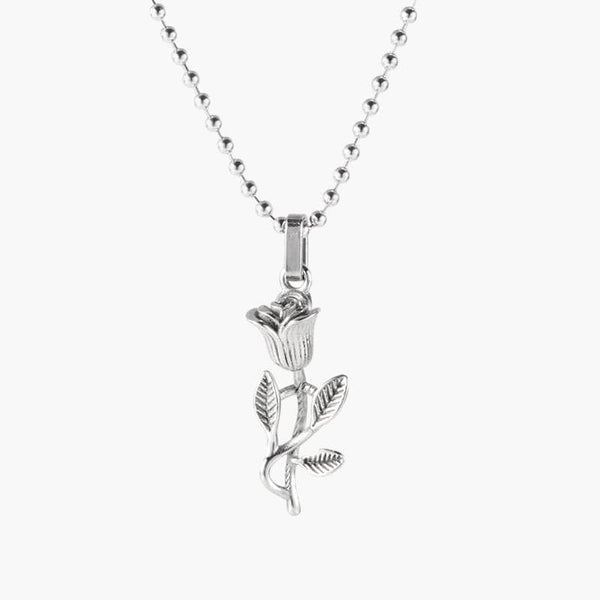[leeENoir] 韓国☆925silver☆Round Rose Necklace New Solid 925 Sterling Silver Rose Necklace | eBay