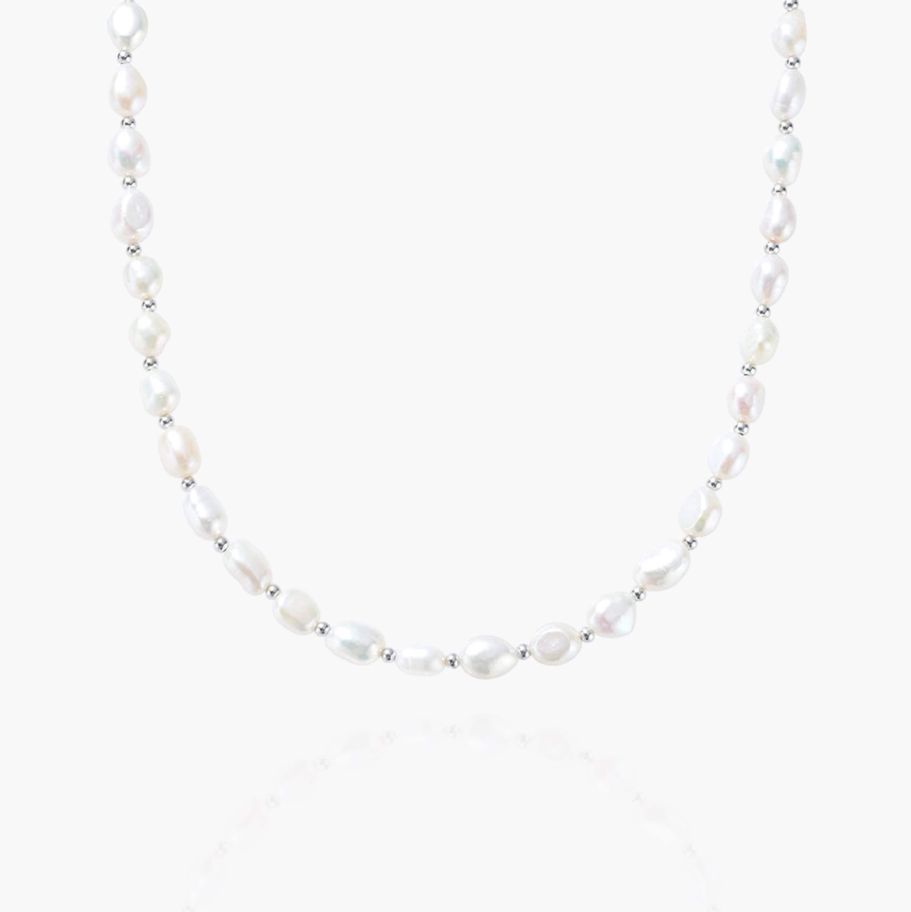 Baroque Pearls Chain 7MM - Silver