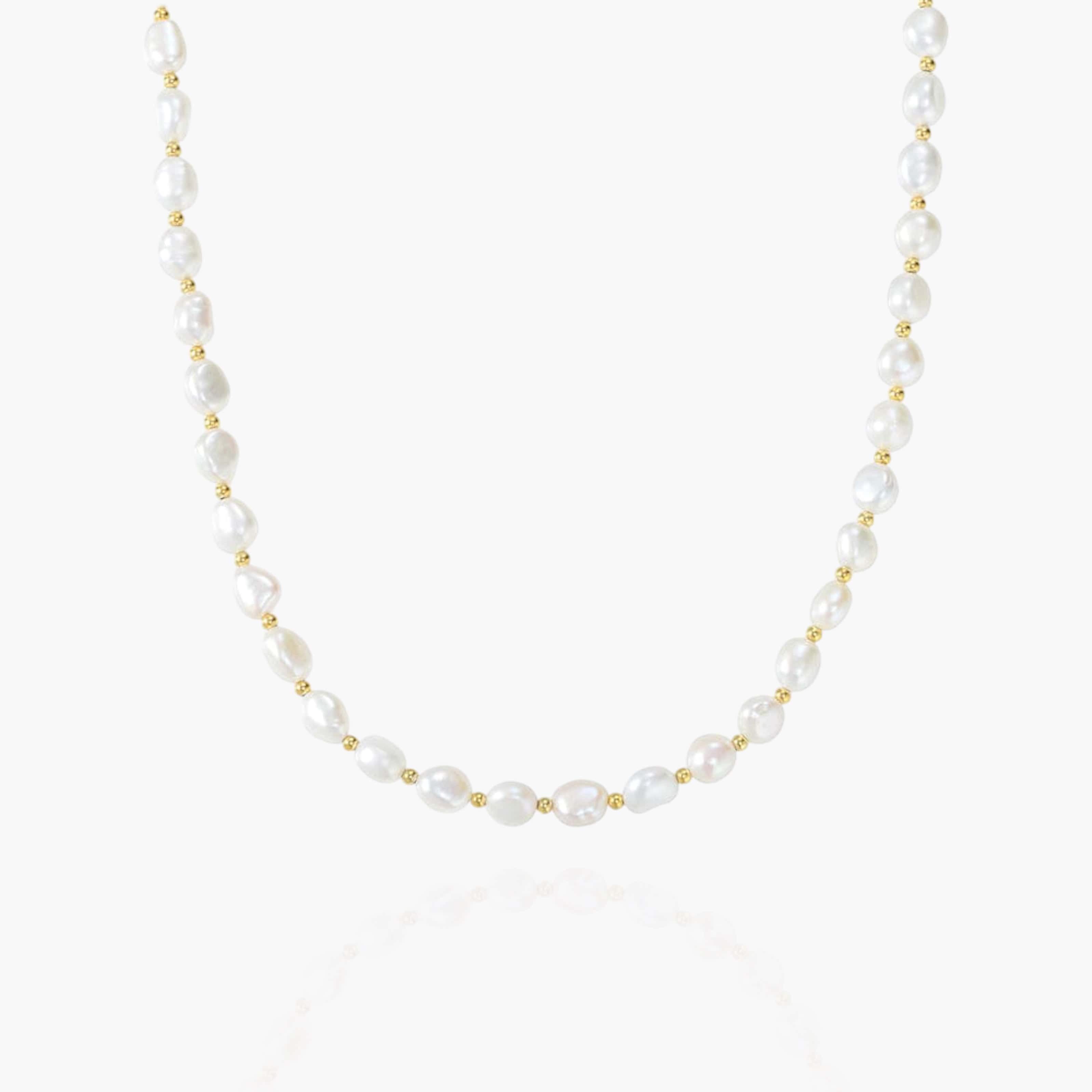 Baroque Pearls Chain 7MM - Gold