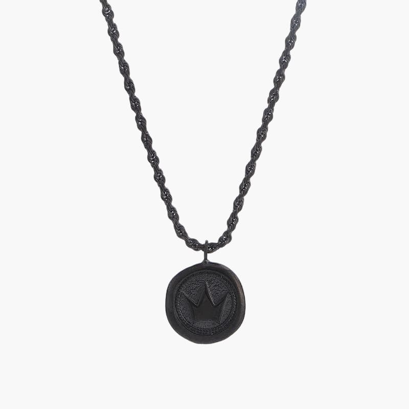 Signature Crown Necklace - All Black