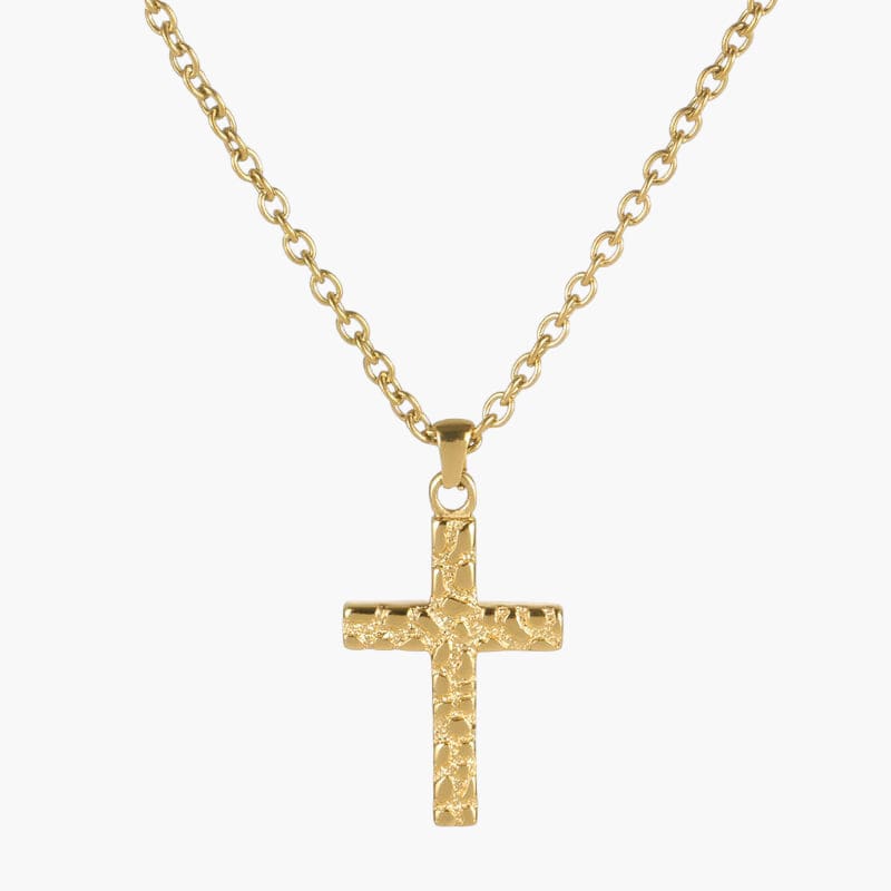 Bricked Cross - Gold