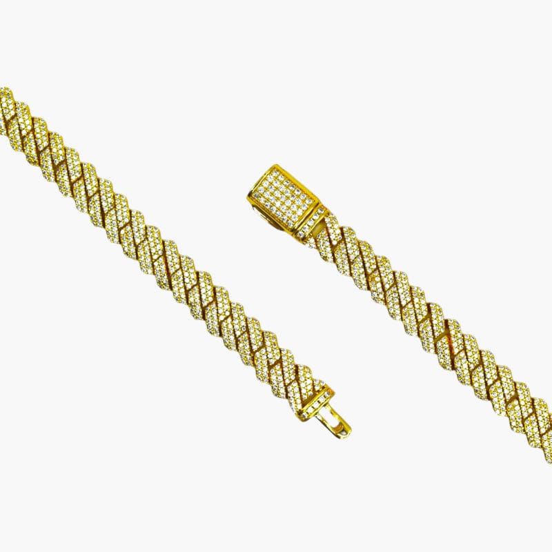 8mm Prong Cuban Link Chain - Gold