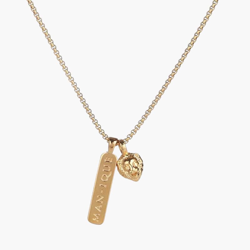 Leo Tag Necklace - Gold