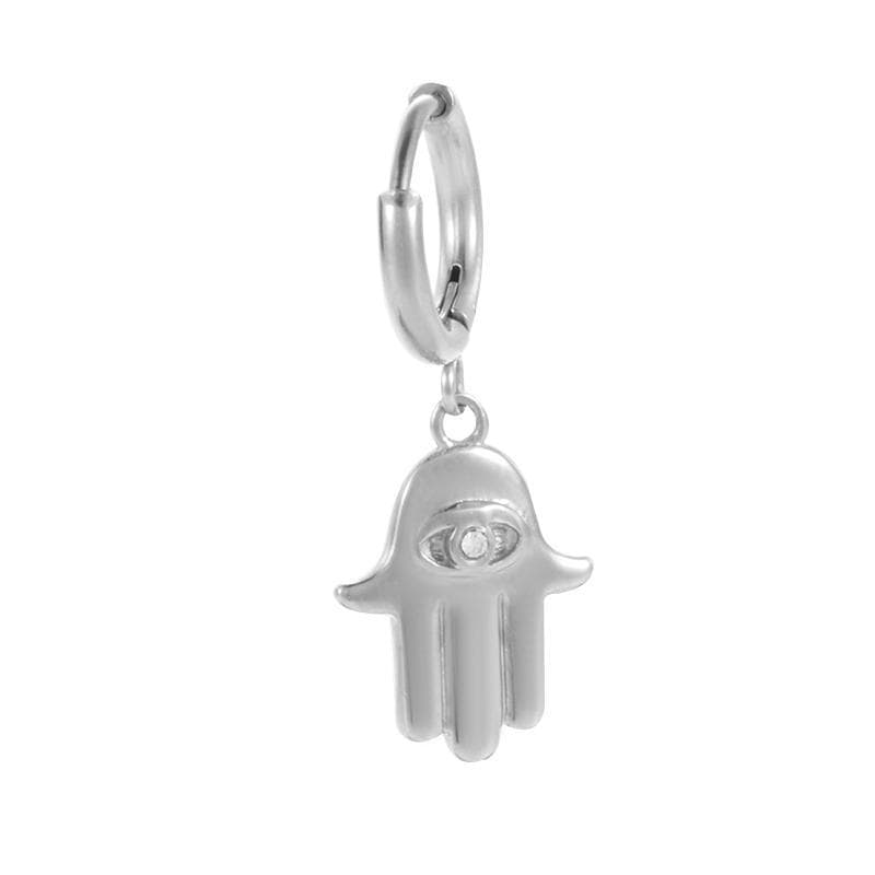 Hamsa Earrings (Silver) - Man-ique Boutique