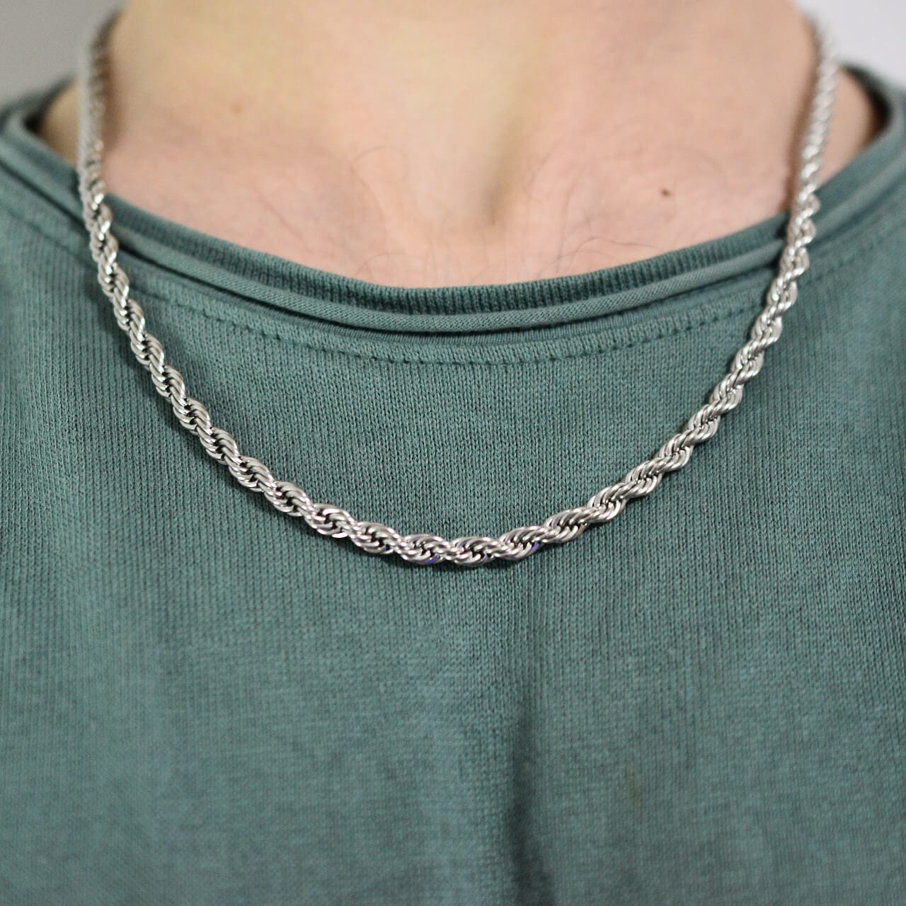 Rope Necklace Chain - Silver 5MM