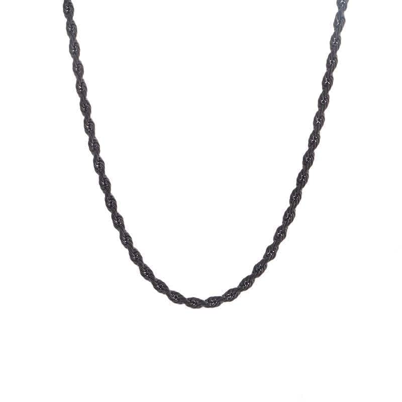 Twisted Necklace Chain - Black - Man-ique Boutique