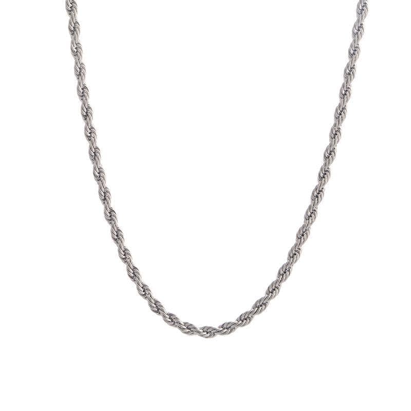 Twisted Necklace Chain - Silver - Man-ique Boutique